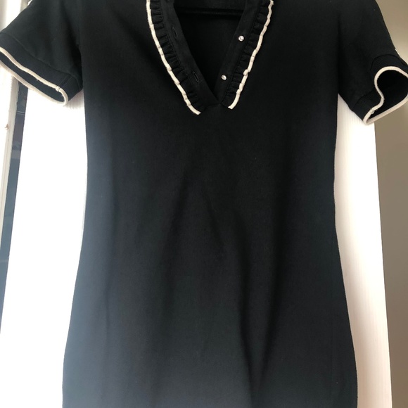 D&G Black Short Sleeve Tee with White Trim - Picture 7 of 8